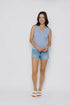 Joelle-Textured Vee Neck Tank
